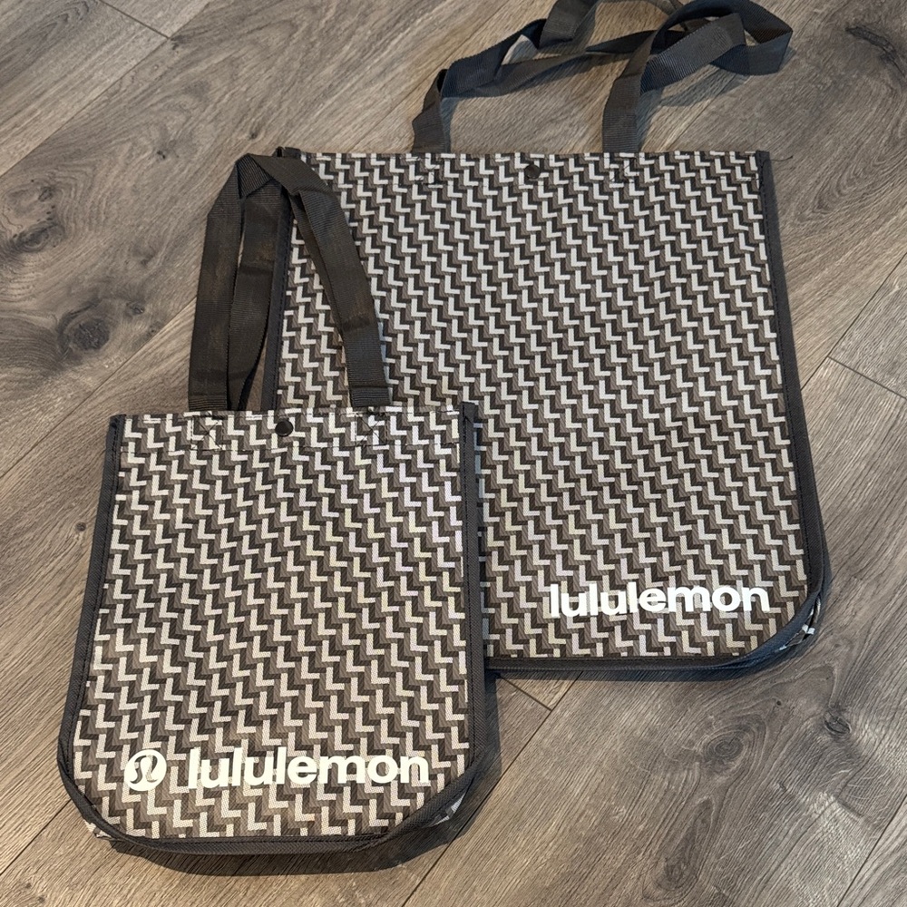 NEW Lululemon 2025 Holiday Shopping Tote Set Small + Large Gift Bag BUNDLE